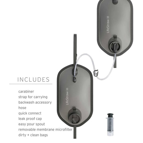 LifeStraw - Peak Series Gravity Vandfilter System 8L + 8L // Dark Mountain Gray fra LifeStraw - billede nr. 3 hos GrejFreak.dk