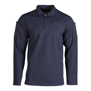 Mil-Tec - Tactical Quickdry Langærmet Herre Polo // Mørkeblå fra Mil-Tec - billede nr. 1 hos GrejFreak.dk