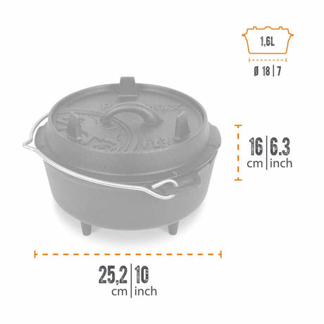 Petromax - Dutch Oven ft3 Støbejernsgryde 1,6L fra Petromax - billede nr. 3 hos GrejFreak.dk