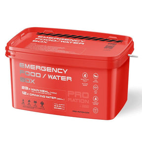 Pro Ration - Emergency Food/Water Box, 23 Måltider inkl. 4L Vand, 15 års Holdbarhed fra Pro Ration - billede nr. 1 hos GrejFreak.dk