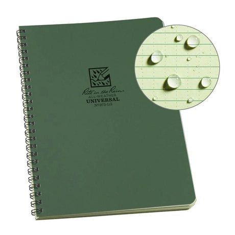 Rite In The Rain - Side Spiral Notebook Olivengrøn 22 x 16,8 cm fra Rite in the Rain - billede nr. 1 hos GrejFreak.dk