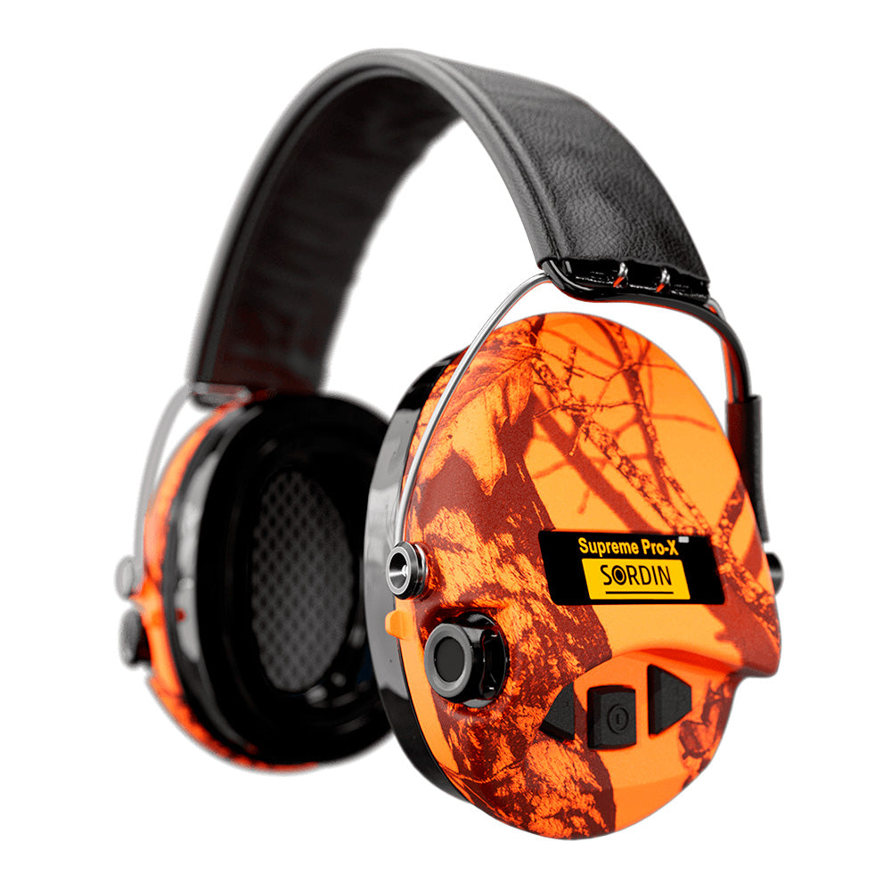 Sordin - Supreme Pro X LED Aktiv Høreværn // Orange camo fra Sordin - billede nr. 1 hos GrejFreak.dk