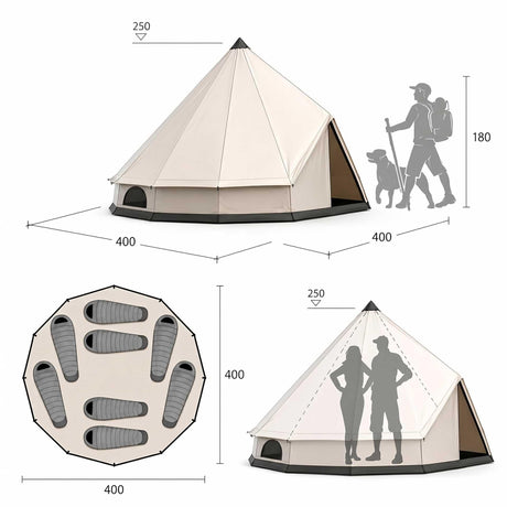 Sunny Hiker - Bomuld Medium 8-personers Klokketelt fra Sunny Hiker - billede nr. 10 hos GrejFreak.dk