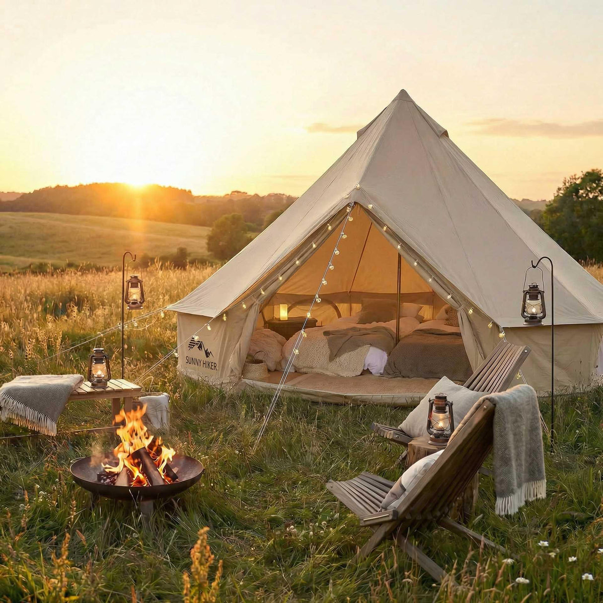 Sunny Hiker - Bomuld Medium 8-personers Klokketelt fra Sunny Hiker - billede nr. 2 hos GrejFreak.dk