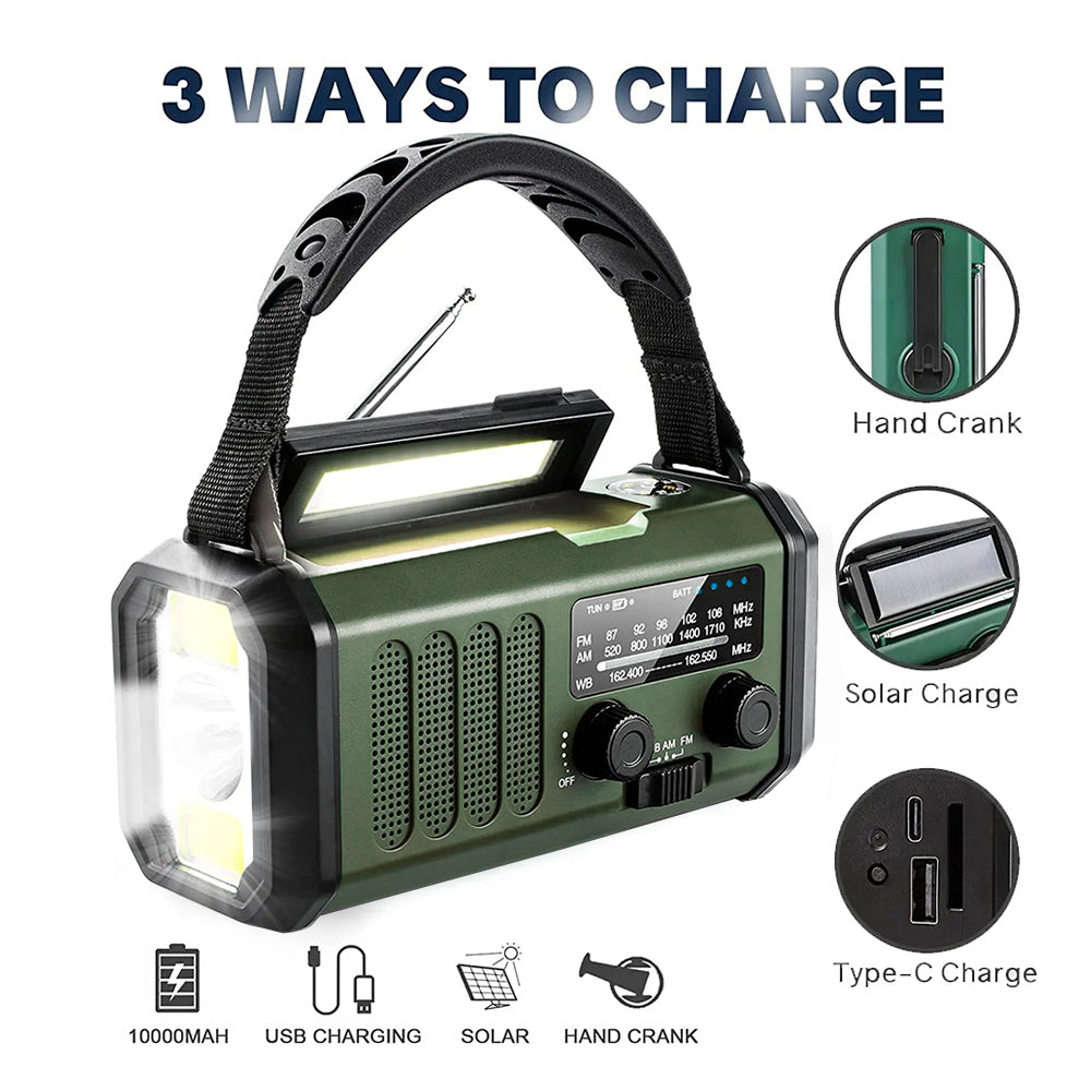 Sunny Hiker - Nødradio m. Powerbank 10.000 mAh // Grøn fra Sunny Hiker - billede nr. 8 hos GrejFreak.dk