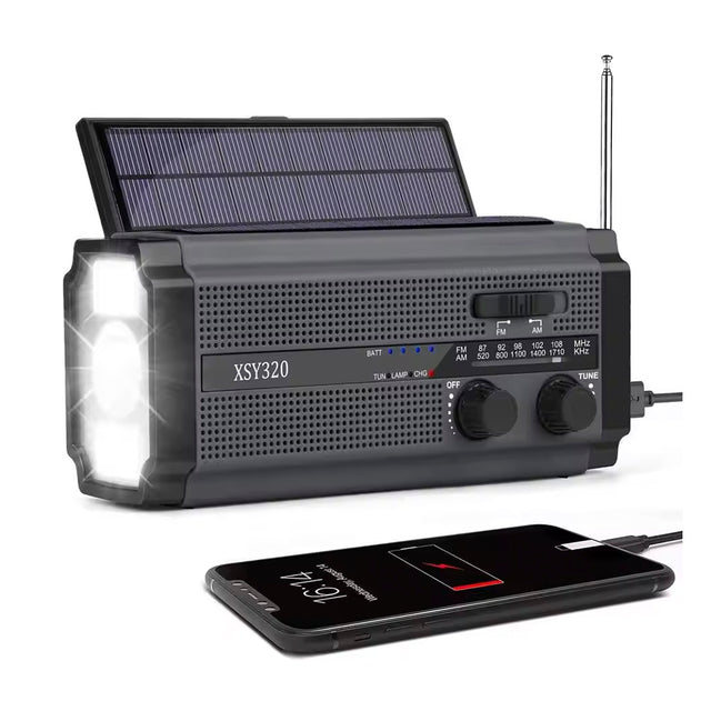 Sunny Hiker - Nødradio m. Powerbank 5.000 mAh (Kan bruge 3xAAA Batterier) // Sort fra Sunny Hiker - billede nr. 4 hos GrejFreak.dk