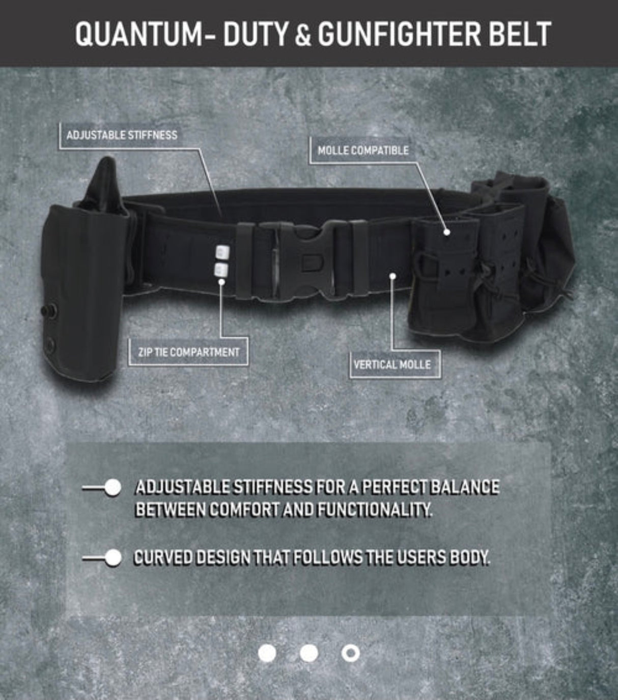 Tardigrade Tactical - Quantum Duty & Gunfighter Bælte // Sort - Plastspænde fra Tardigrade Tactical - billede nr. 5 hos GrejFreak.dk