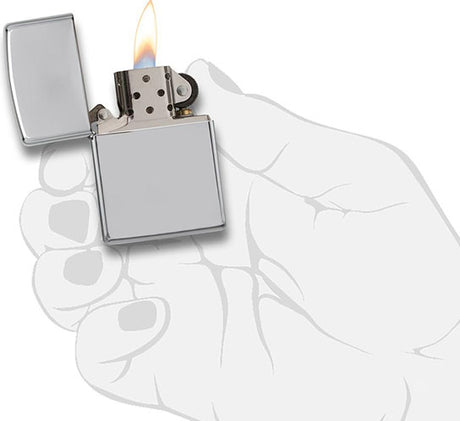 Zippo - High Polish Chrome Lighter fra Zippo - billede nr. 4 hos GrejFreak.dk