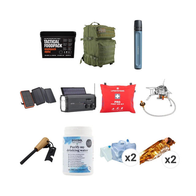 Beredskabstaske - Til 2 Personer inkl. Frysetørret Mad fra GrejFreak - billede nr. 1 hos GrejFreak.dk
