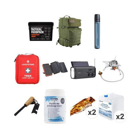 Beredskabstaske - Til 2 Personer inkl. Frysetørret Mad fra GrejFreak - billede nr. 1 hos GrejFreak.dk