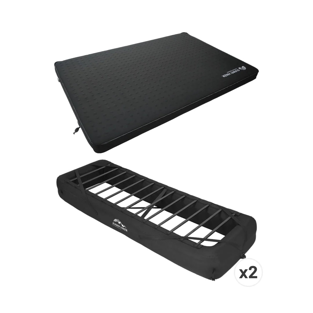 Sunny Hiker - 2 stk Deluxe Oppustelig Camping Seng & Comfort Double Selvoppusteligt Liggeunderlag fra Sunny Hiker - billede nr. 1 hos GrejFreak.dk