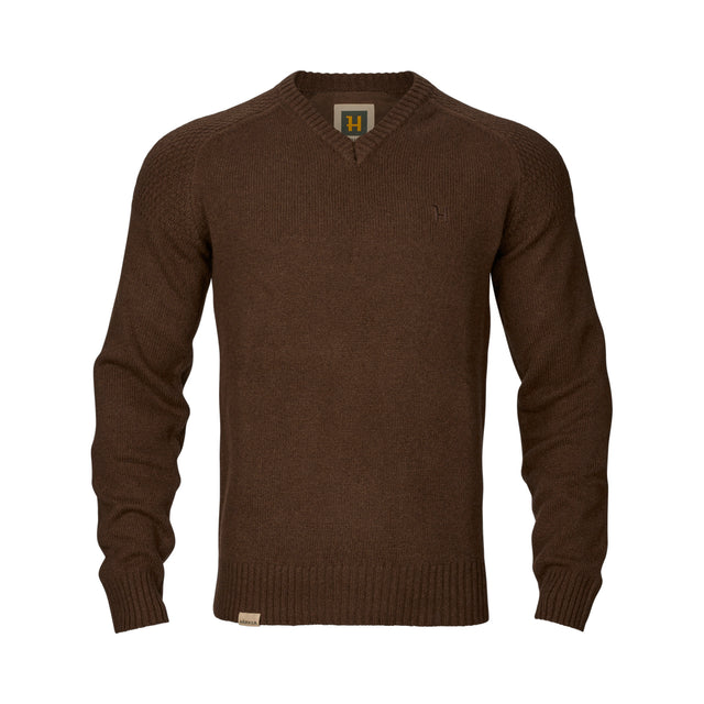 Härkila - Vincent Merino V-Neck Pullover // Demitasse Brown fra Härkila - billede nr. 1 hos GrejFreak.dk