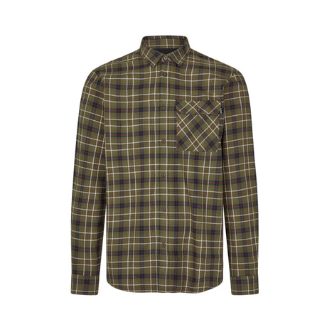 Seeland - Glen Flannel Skjorte // Grape Leaf/Dark Navy Check fra Seeland - billede nr. 1 hos GrejFreak.dk