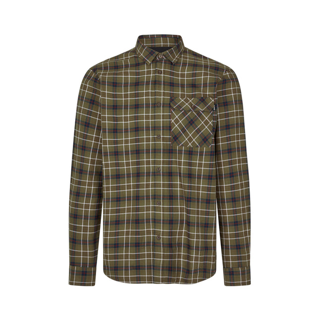 Seeland - Glen Flannel Skjorte // Grape Leaf/Dark Navy Check fra Seeland - billede nr. 1 hos GrejFreak.dk