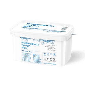 Pro Ration - Emergency Water Box, 47 x 330 ml (15,5 L), 50 års holdbarhed fra Pro Ration - billede nr. 1 hos GrejFreak.dk