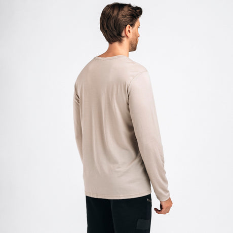 Aclima - LightWool 180 Langærmet Herre Uldtrøje // Simple Taupe fra Aclima - billede nr. 3 hos GrejFreak.dk