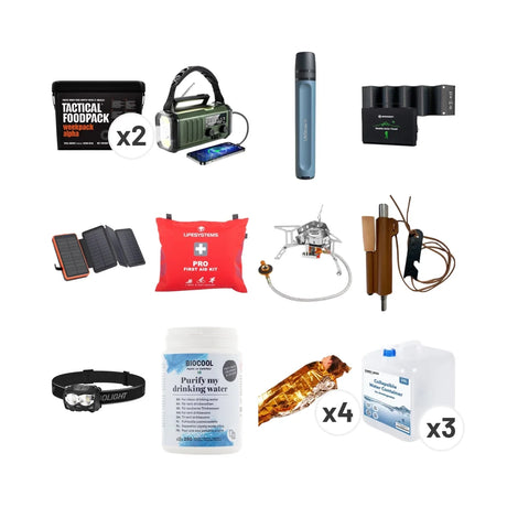 Beredskabspakke - Til Hele Familien inkl. Frysetørret Mad fra GrejFreak - billede nr. 1 hos GrejFreak.dk