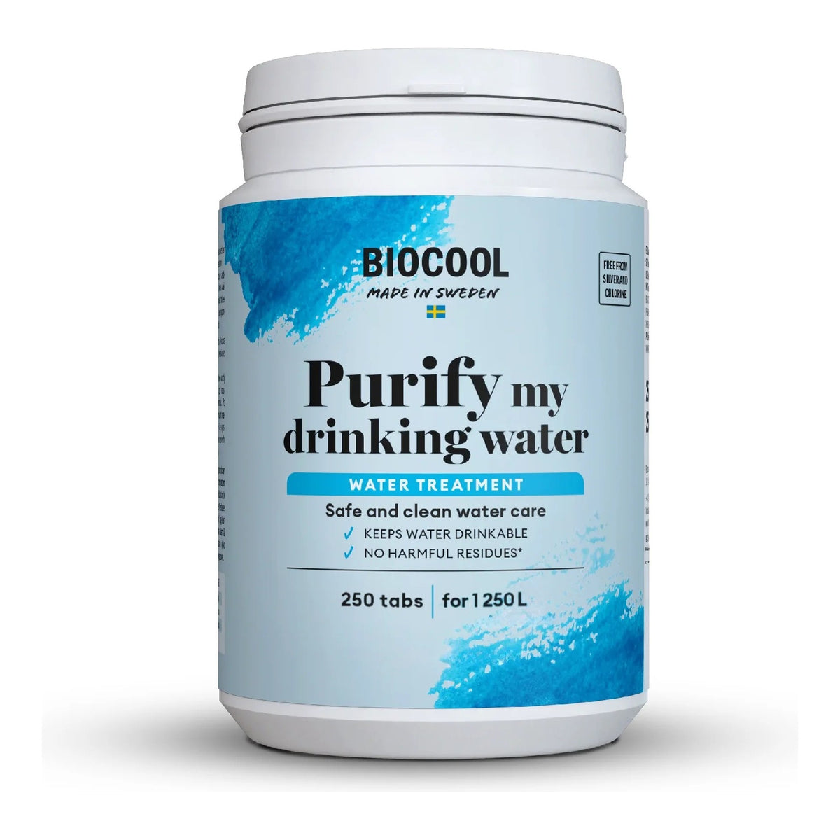 BioCool - CleanWater Purify Vandrensningstabletter (250 stk) fra BioCool - billede nr. 1 hos GrejFreak.dk