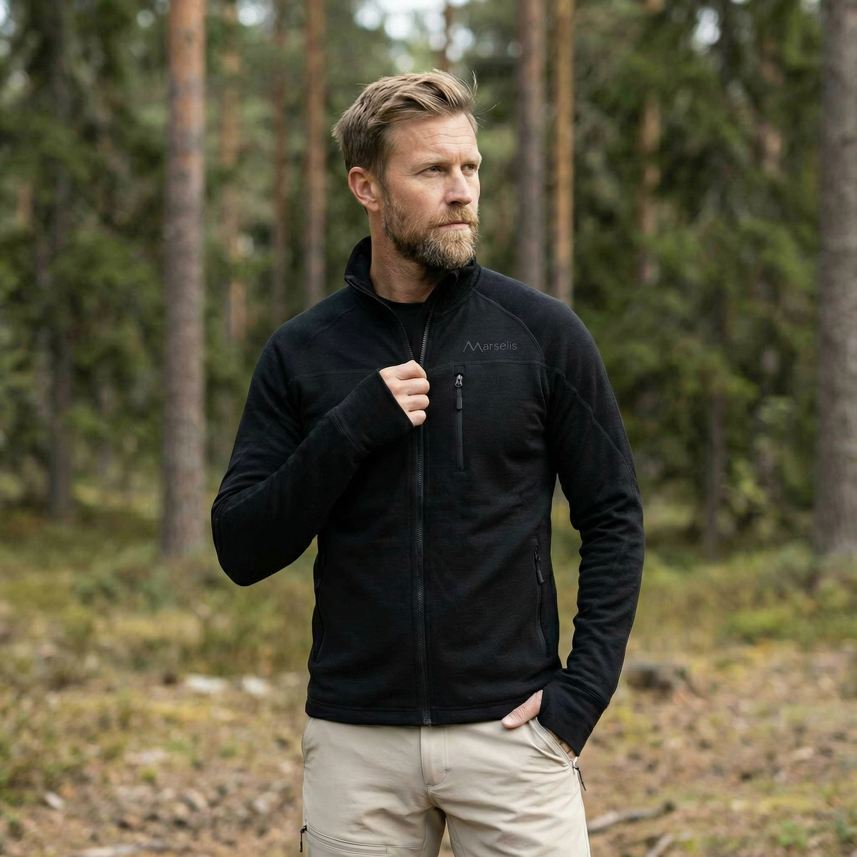 Marselis - Merino Stretch Jakke // Sort fra Marselis - billede nr. 1 hos GrejFreak.dk