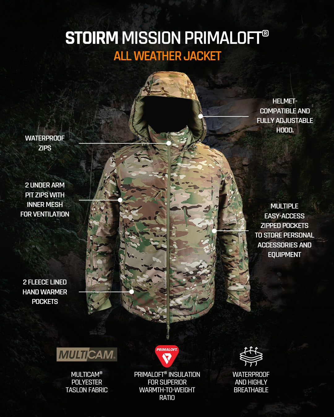 Stoirm - Mission PRIMALOFT All Weather Jacket // Multicam fra Stoirm - billede nr. 5 hos GrejFreak.dk