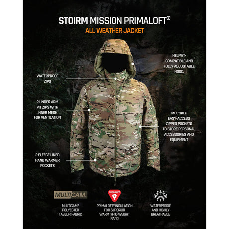 Stoirm - Mission PRIMALOFT All Weather Jacket // Multicam fra Stoirm - billede nr. 5 hos GrejFreak.dk