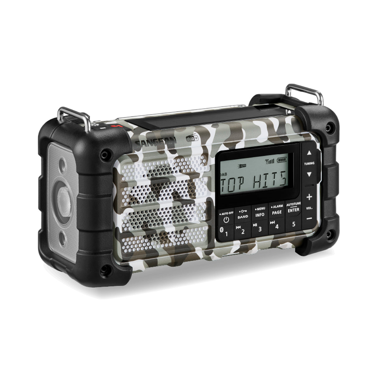 Sangean - MMR-99 DAB+/FM/Bluetooth/AUX - Multi-Powered Digital Nødradio // Arctic Camo fra Sangean - billede nr. 3 hos GrejFreak.dk