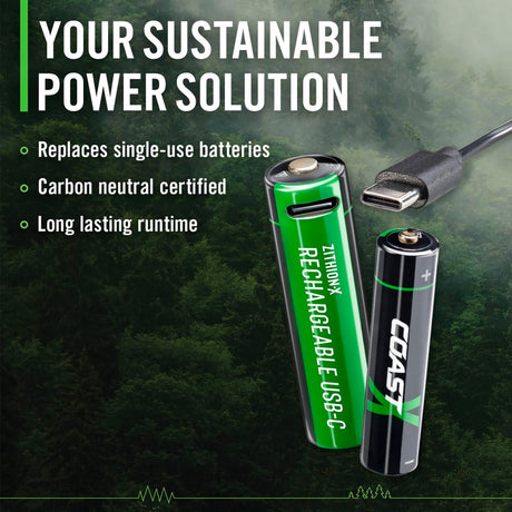 Coast - AAA 1.5V USB-C genopladelige batterier 750 mAh (4 stk) fra Coast - billede nr. 3 hos GrejFreak.dk