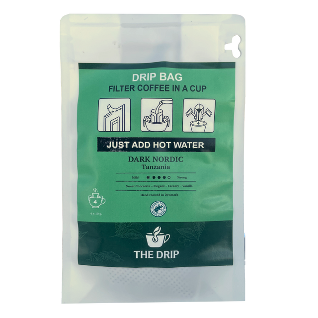 The Drip - Kaffe Drip Bags, Dark Nordic 4-pak fra The Drip - billede nr. 1 hos GrejFreak.dk