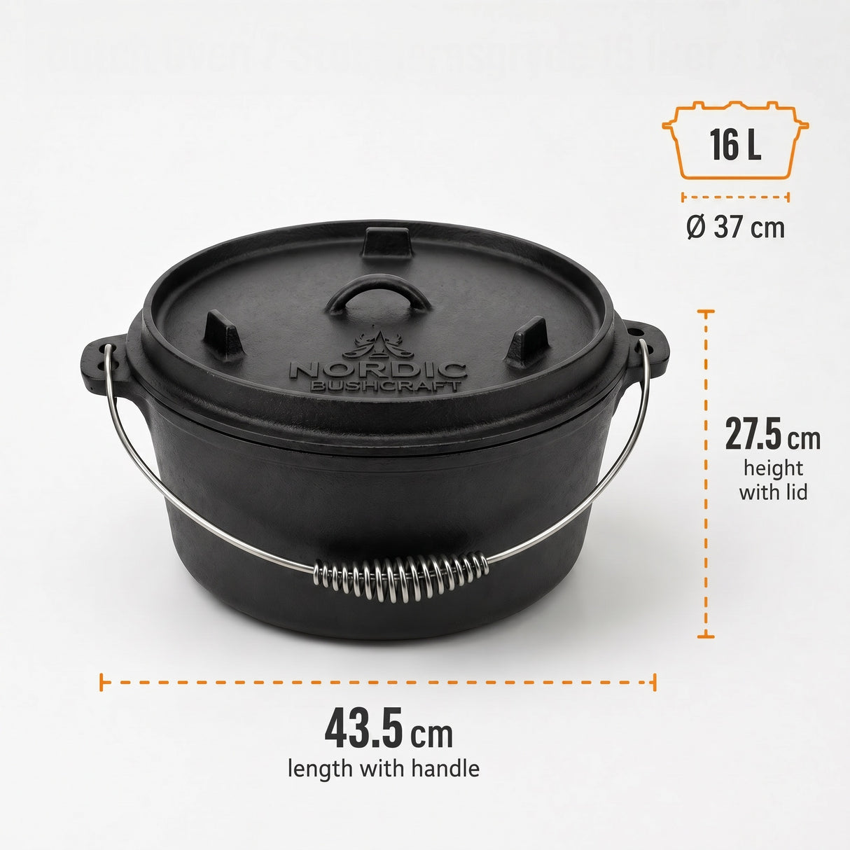 Nordic Bushcraft - 16L Dutch Oven fra Nordic Bushcraft - billede nr. 4 hos GrejFreak.dk