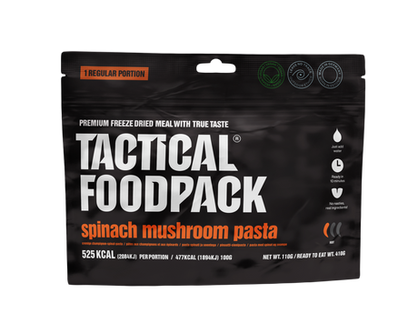 Tactical Foodpack - TF Spinach Mushroom Pasta 110g fra Tactical Foodpack - billede nr. 1 hos GrejFreak.dk