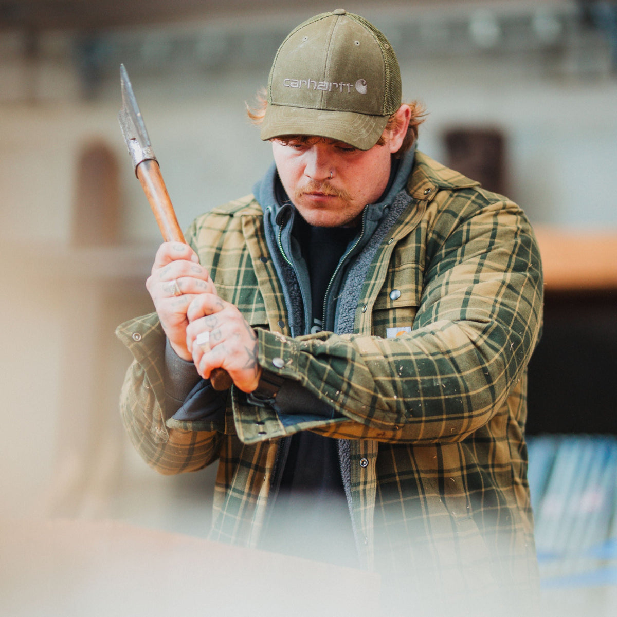 Carhartt - Flannel Sherpa Lined Skjortejakke // Night Fatigue fra Carhartt - billede nr. 5 hos GrejFreak.dk