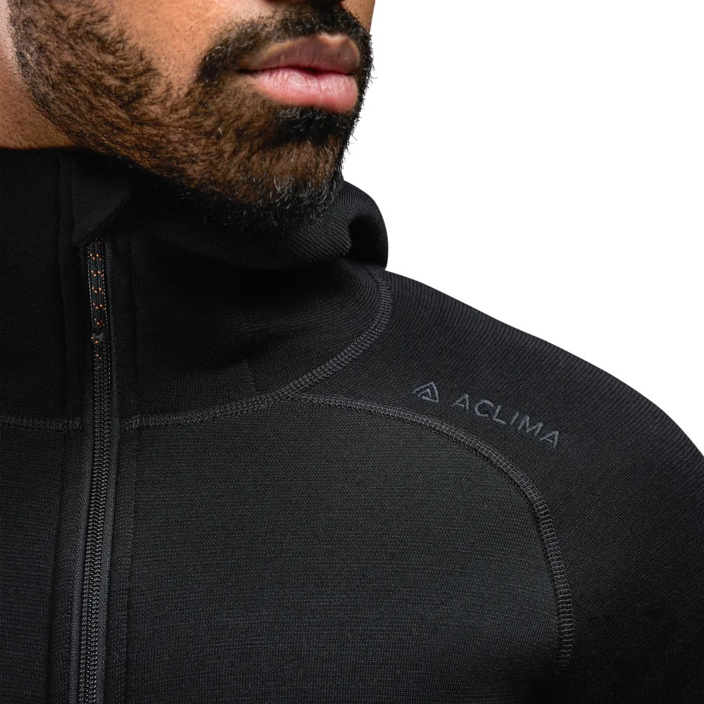 Aclima - FleeceWool Hooded Herre Jakke // Jet Black fra Aclima - billede nr. 4 hos GrejFreak.dk