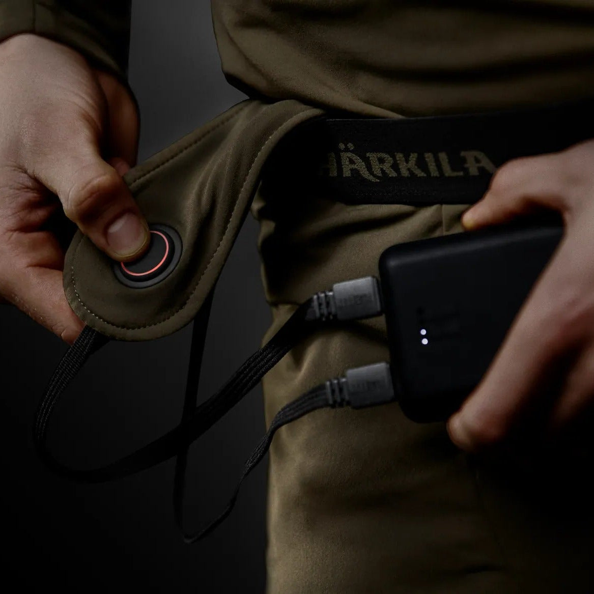 Härkila - Heat USB-C Lange Underbukser // Willow Green / Sort