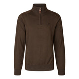 Seeland - Pine Half Zip Sweater // Dark Brown