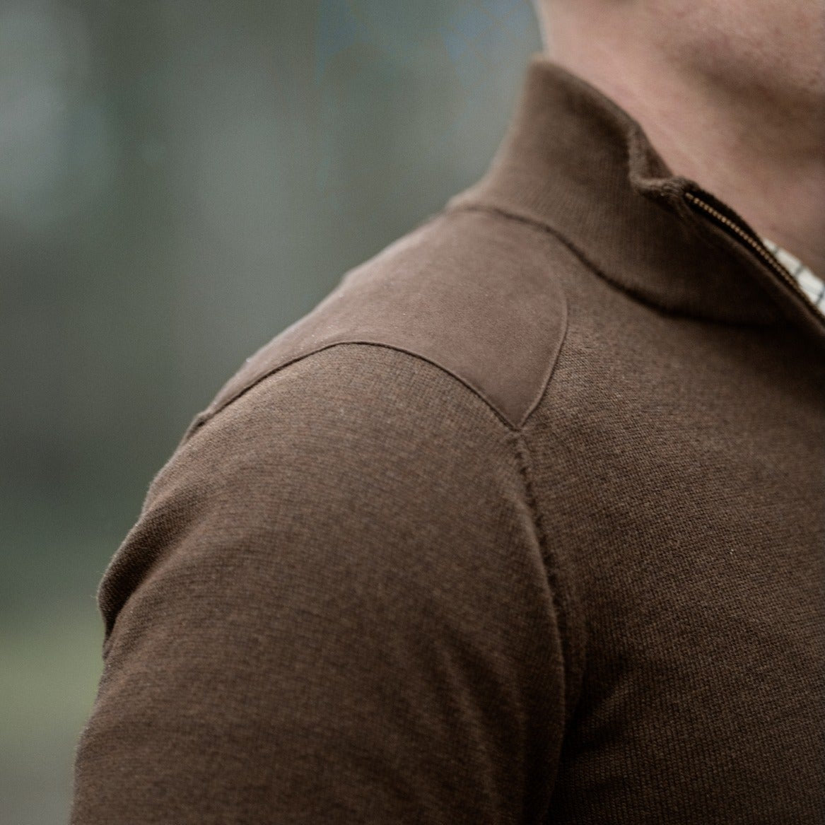 Seeland - Pine Half Zip Sweater // Dark Brown