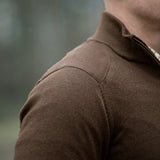 Seeland - Pine Half Zip Sweater // Dark Brown