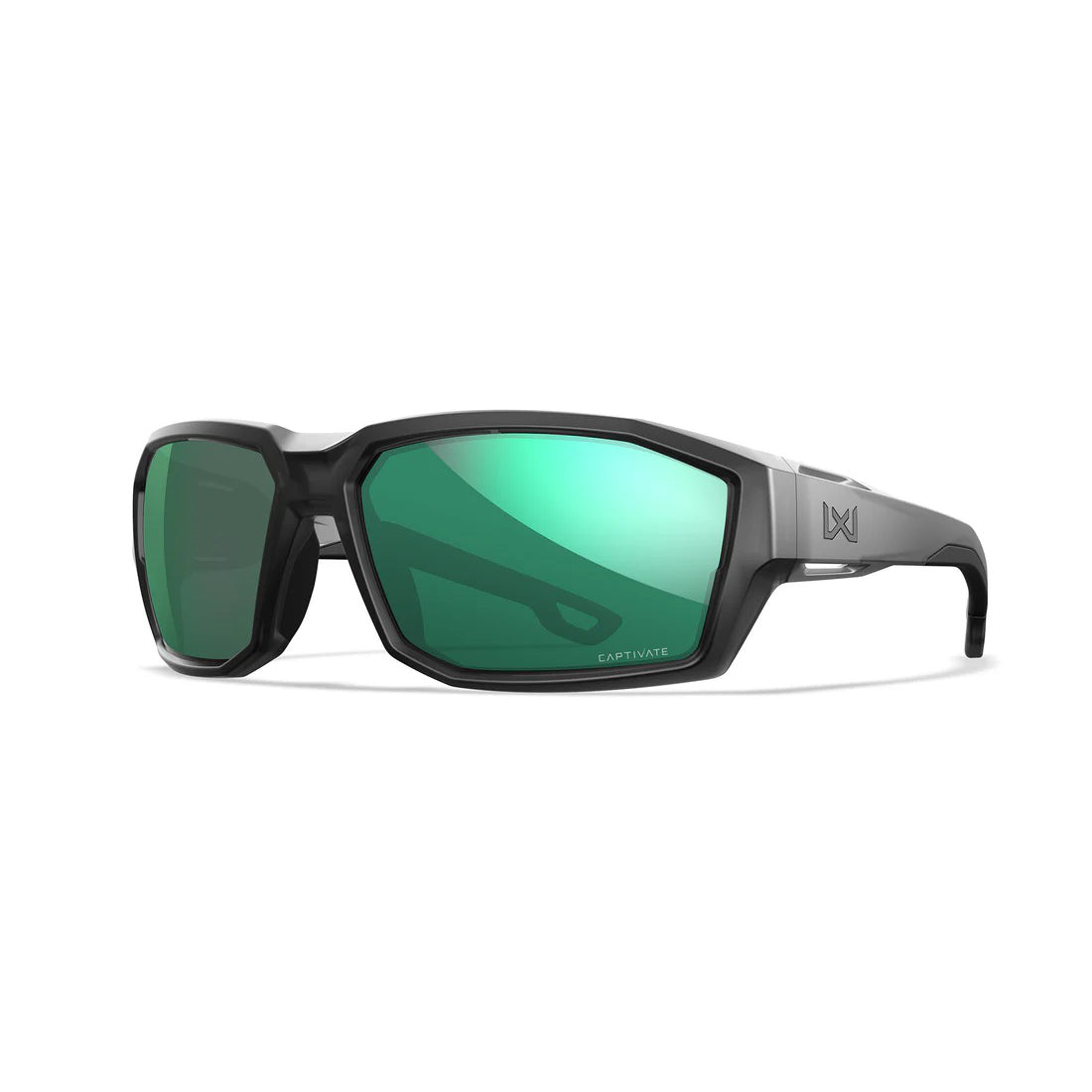 Wiley X - Alpine Captivate Ballistiske Solbriller // Transparent Stel - Pol Grøn Tungsten Mirror