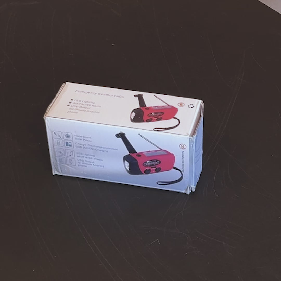 Readybox - Nødradio m. håndsving, solceller, lommelygte og powerbank - FM/AM
